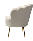 Evelia Velvet Scalloped Barrel Chair with Shell Shaped Back