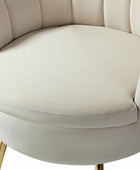 Evelia Velvet Scalloped Barrel Chair with Shell Shaped Back