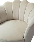 Evelia Velvet Scalloped Barrel Chair with Shell Shaped Back