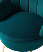 Evelia Velvet Scalloped Barrel Chair with Shell Shaped Back