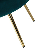 Evelia Velvet Scalloped Barrel Chair with Shell Shaped Back