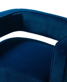 Agata Modern Velvet Swivel Barrel Armchair with 3D Curved Open Back
