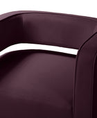 Agata Modern Velvet Swivel Barrel Armchair with 3D Curved Open Back