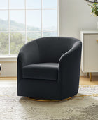 Emanuela Velvet Swivel Barrel Armchair