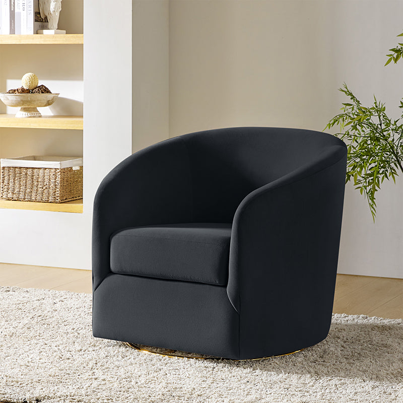 Emanuela Velvet Swivel Barrel Armchair