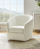 Emanuela Velvet Swivel Barrel Armchair