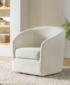 Emanuela Velvet Swivel Barrel Armchair