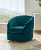 Emanuela Velvet Swivel Barrel Armchair