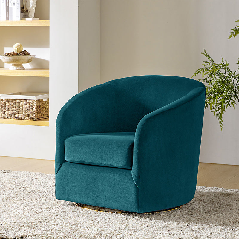 Emanuela Velvet Swivel Barrel Armchair