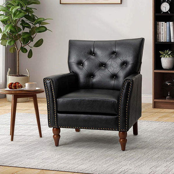 Tufted Classic Armchair with Nailhead Trim