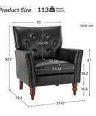 Klaus Vegan Leather Tufted Classic Armchair with Nailhead Trim