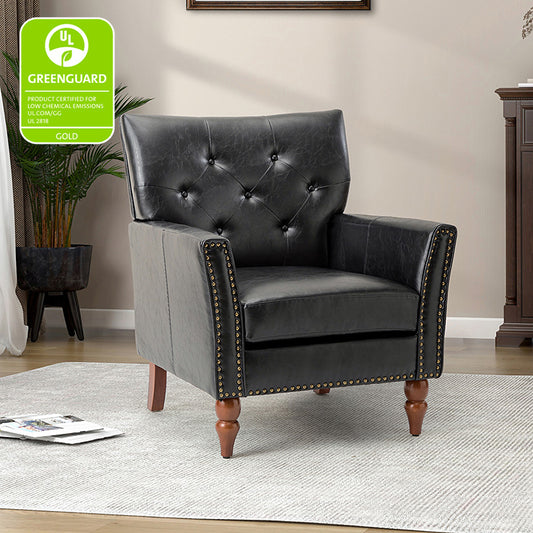 Tufted Classic Armchair with Nailhead Trim
