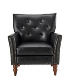 Klaus Vegan Leather Tufted Classic Armchair with Nailhead Trim