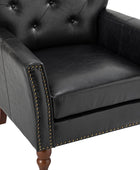 Klaus Vegan Leather Tufted Classic Armchair with Nailhead Trim
