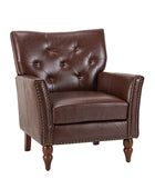 Klaus Vegan Leather Tufted Classic Armchair with Nailhead Trim