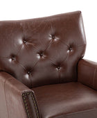 Klaus Vegan Leather Tufted Classic Armchair with Nailhead Trim
