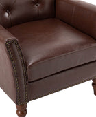 Klaus Vegan Leather Tufted Classic Armchair with Nailhead Trim