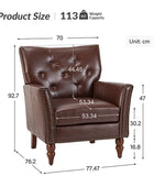 Klaus Vegan Leather Tufted Classic Armchair with Nailhead Trim