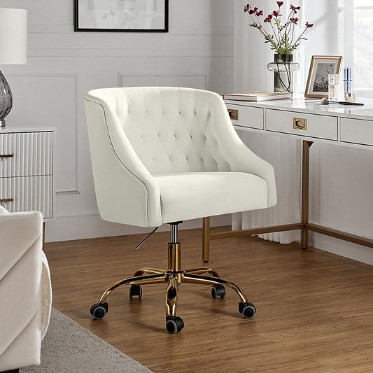 Penelope Velvet Tufted Adjustable Swivel Office Chair