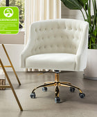 Penelope Velvet Tufted Adjustable Swivel Office Chair