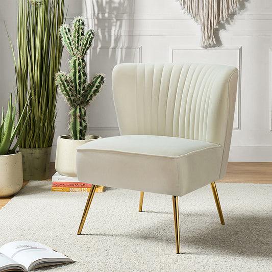 Lola Velvet Mid-Century Wingback Accent Chair