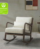 Ceferino Mid-Century Rocking Chair with Lumbar Pillow