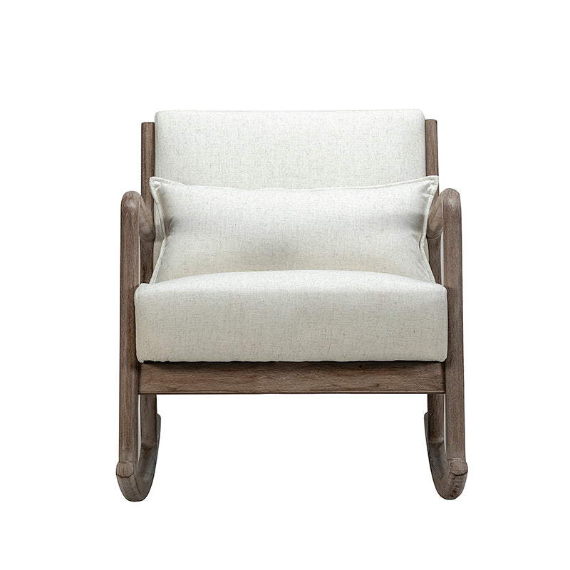 Ceferino Mid-Century Rocking Chair with Lumbar Pillow