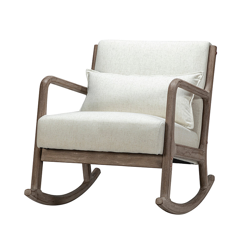 Ceferino Mid-Century Rocking Chair with Lumbar Pillow