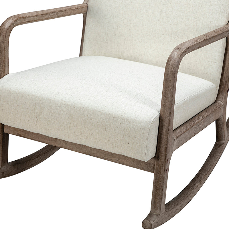 Ceferino Mid-Century Rocking Chair with Lumbar Pillow