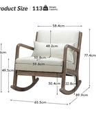Ceferino Mid-Century Rocking Chair with Lumbar Pillow