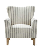 Rachel Nautical Stripe Design Wingback Armchair