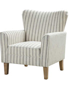Rachel Nautical Stripe Design Wingback Armchair