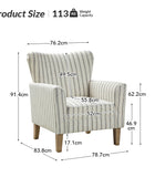 Rachel Nautical Stripe Design Wingback Armchair