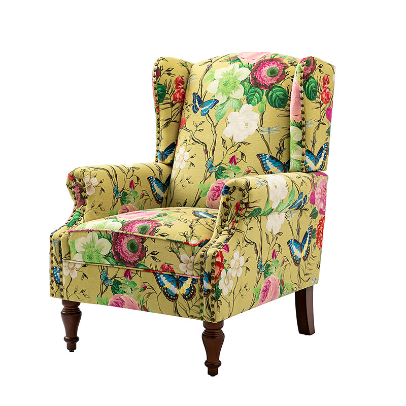 Felix Wingback Armchair with Sturdy Spindle Legs