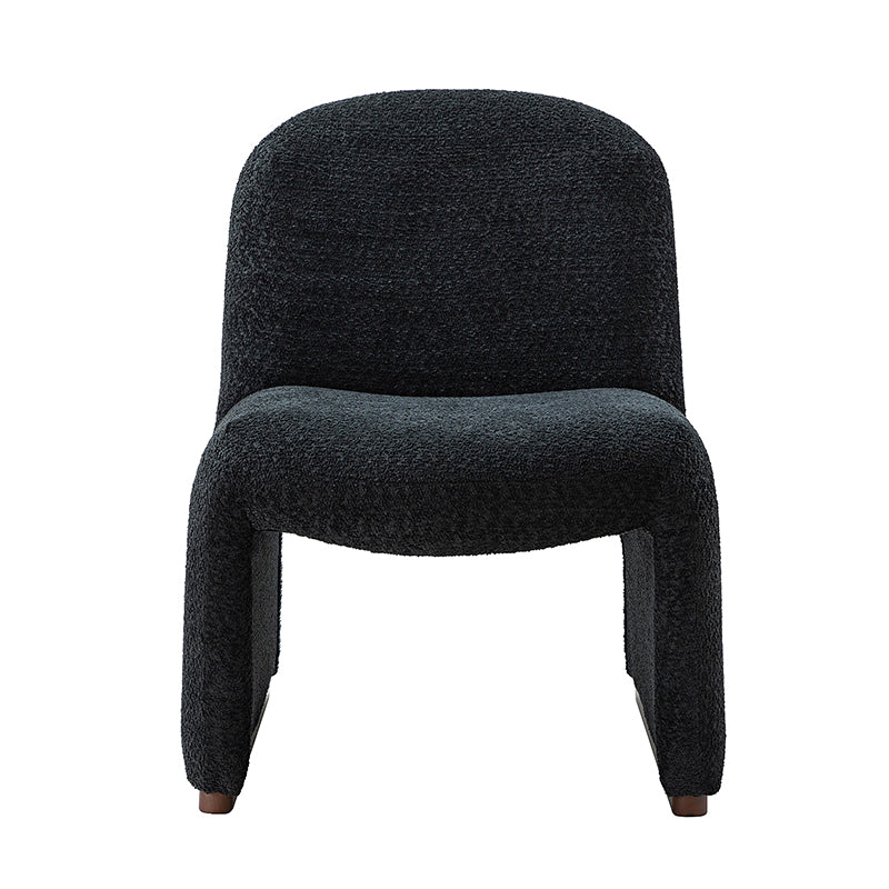 Ludwig Modern Accent Boucle Side Chair with Walnut Legs