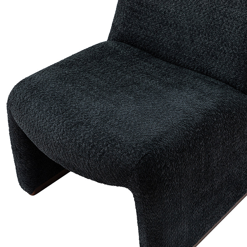 Ludwig Modern Accent Boucle Side Chair with Walnut Legs