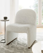 Ludwig Modern Accent Boucle Side Chair with Walnut Legs