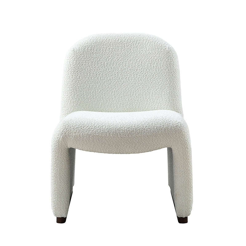 Ludwig Modern Accent Boucle Side Chair with Walnut Legs