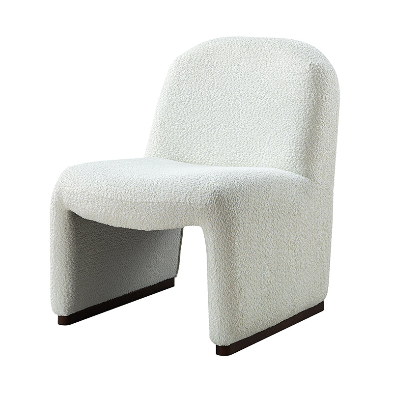 Ludwig Modern Accent Boucle Side Chair with Walnut Legs