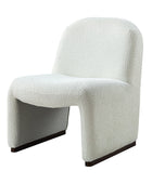 Ludwig Modern Accent Boucle Side Chair with Walnut Legs