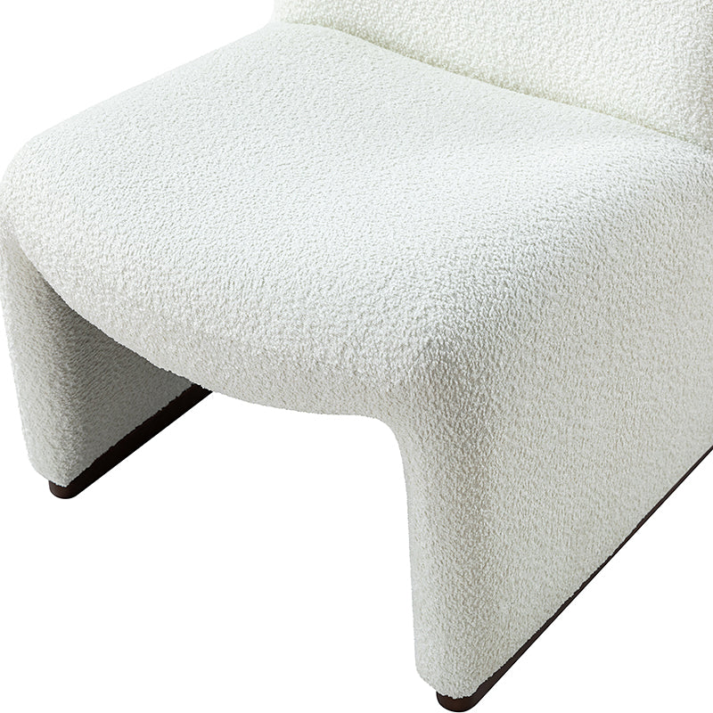 Ludwig Modern Accent Boucle Side Chair with Walnut Legs