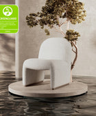 Modern Accent Boucle Side Chair with Walnut Legs