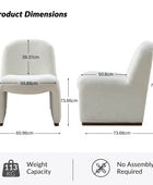 Ludwig Modern Accent Boucle Side Chair with Walnut Legs