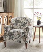 Matteo Floral Upholstered Accent Armchair with Nailhead Trim