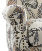 Matteo Floral Upholstered Accent Armchair with Nailhead Trim