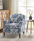Matteo Floral Upholstered Accent Armchair with Nailhead Trim