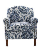 Matteo Floral Upholstered Accent Armchair with Nailhead Trim