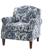 Matteo Floral Upholstered Accent Armchair with Nailhead Trim