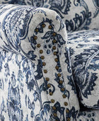 Matteo Floral Upholstered Accent Armchair with Nailhead Trim