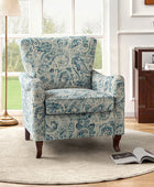Raimund Farmhouse Floral Wingback Upholstered Armchair
